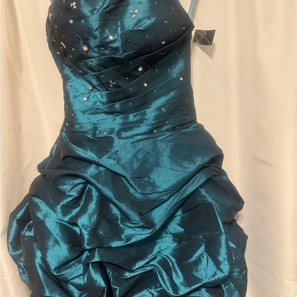 Cinderella Teal One Shoulder Dress - Picture 3 of 12